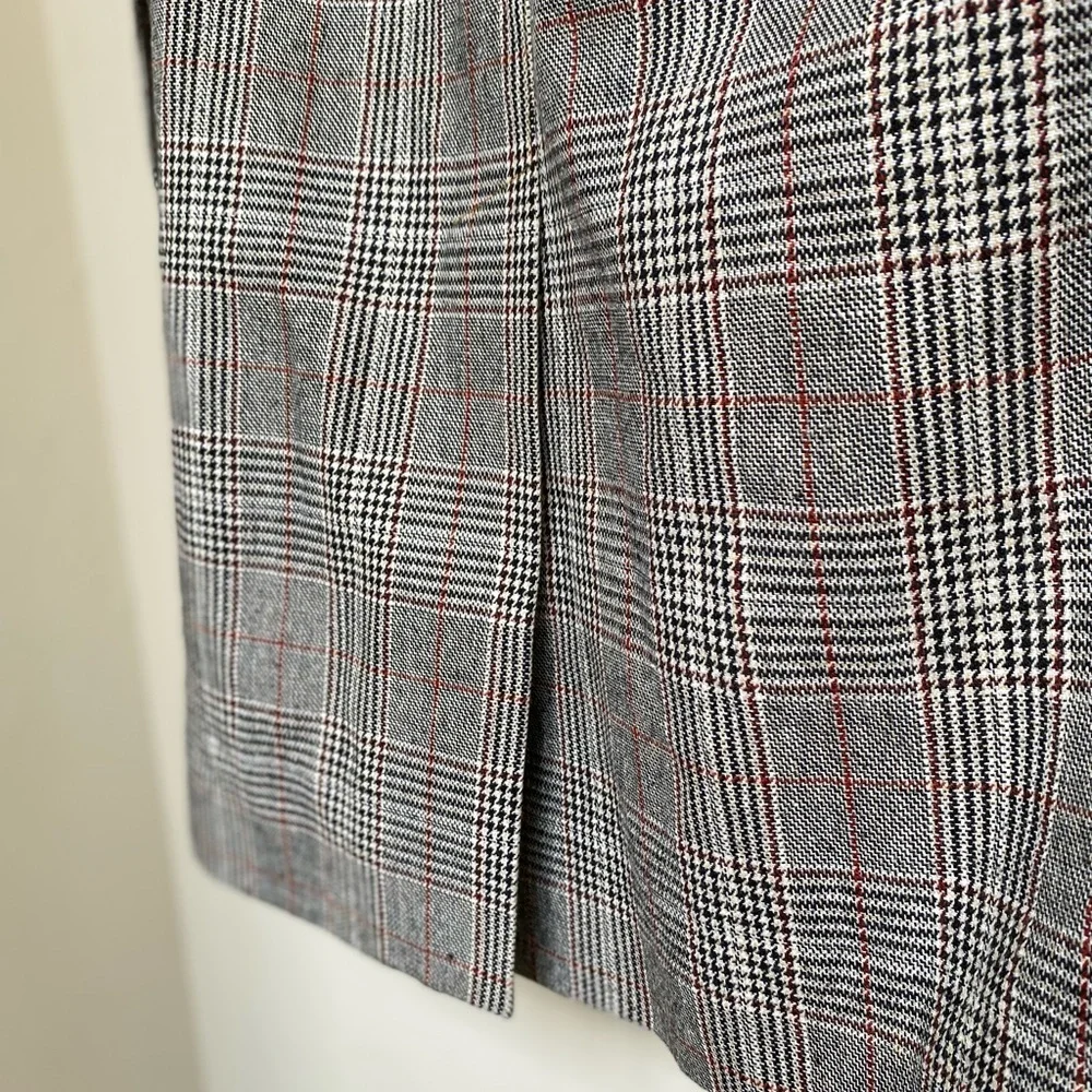 SELF PORTRAIT Houndstooth Back Sleeve Slit Cropped Blazer Size Small - Picture 8 of 10